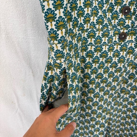 Anthropologie Maeve Patterned Green and Blue Jumpsuit - Picture 4 of 12